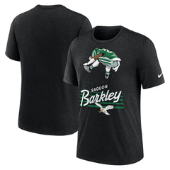 Saquon Barkley Philadelphia Eagles Player Graphic T-Shirt Heather Black