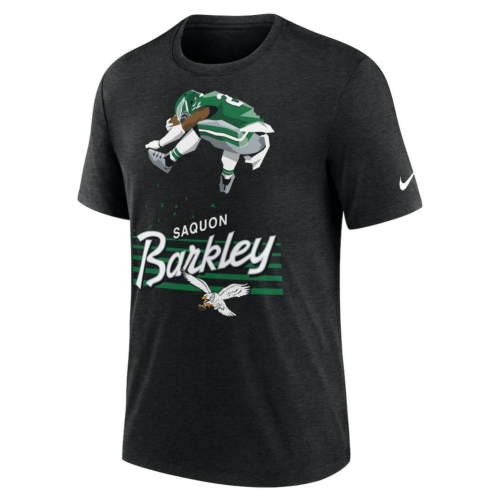 Saquon Barkley Philadelphia Eagles Player Graphic T-Shirt Heather Black