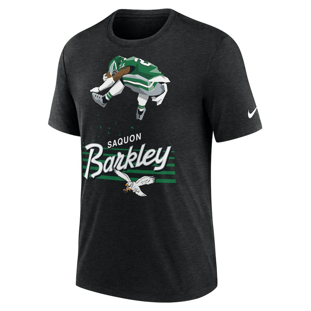 Saquon Barkley Philadelphia Eagles Player Graphic T-Shirt Heather Black