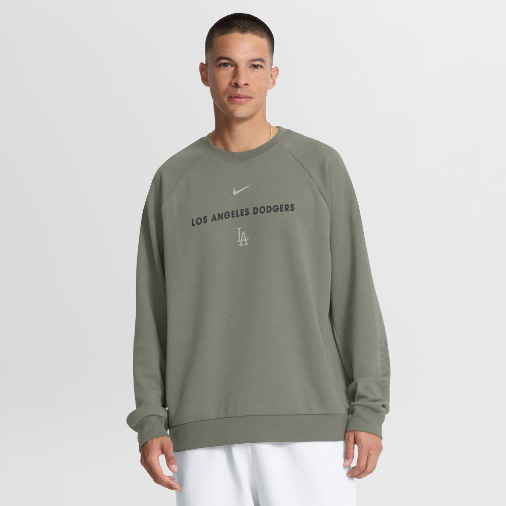 Los Angeles Dodgers Nike Statement Primary Raglan Dri-FIT Sweatshirt - Olive Sweatshirts