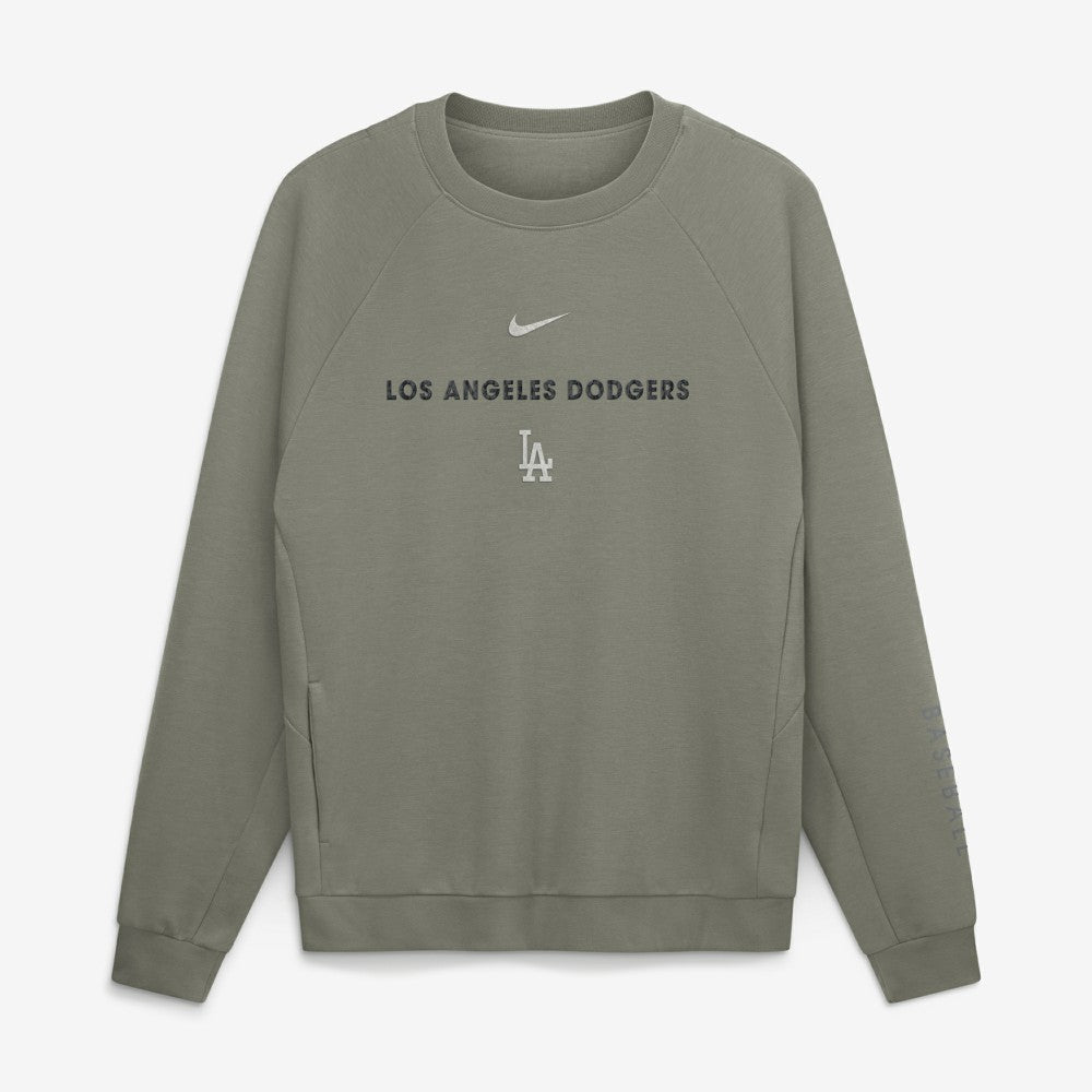 Los Angeles Dodgers Nike Statement Primary Raglan Dri-FIT Sweatshirt - Olive Sweatshirts