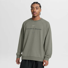 Atlanta Braves Nike Statement Primary Raglan Dri-FIT Sweatshirt - Olive Sweatshirts