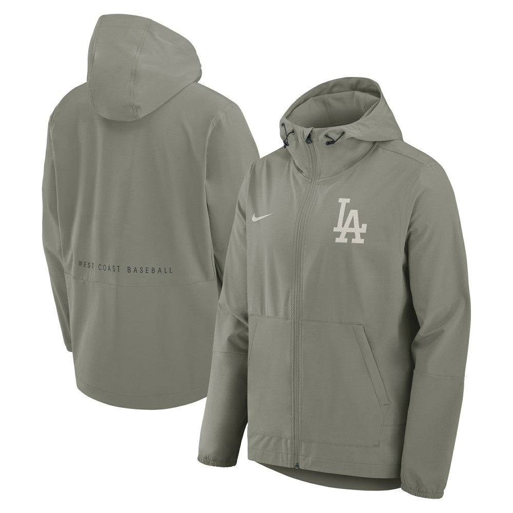 Los Angeles Dodgers Nike Unlimited Packable Full-Zip Hooded Jacket - Olive Jackets