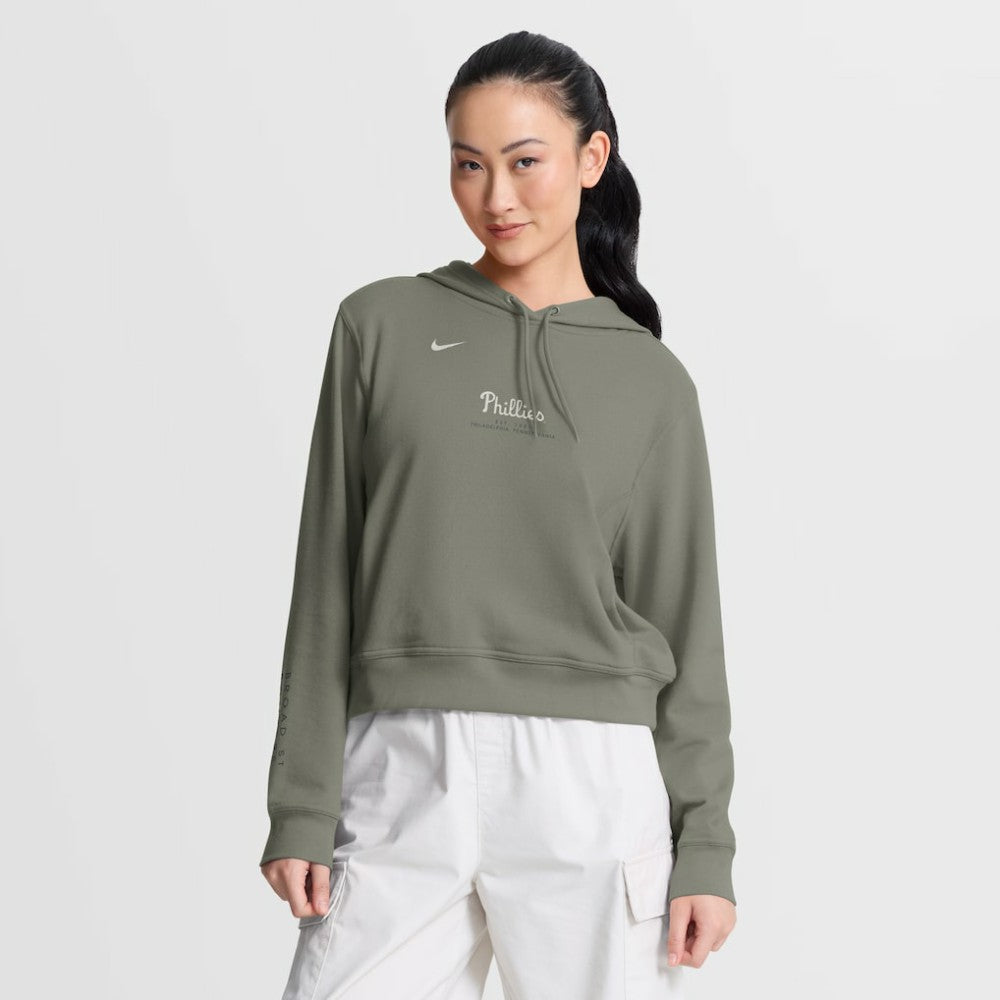 Philadelphia Phillies Nike Women's One Tri-Blend Dri-FIT Hoodie - Olive Hoodies