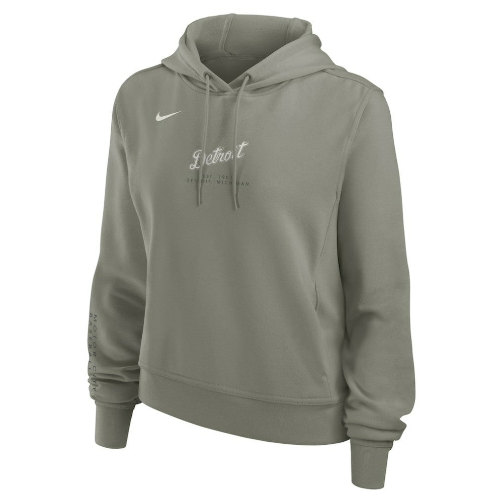 Detroit Tigers Nike Women's One Tri-Blend Dri-FIT Hoodie - Olive Hoodies