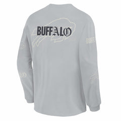 Buffalo Bills Oversized Type Play Long Sleeve T-Shirt Gray
