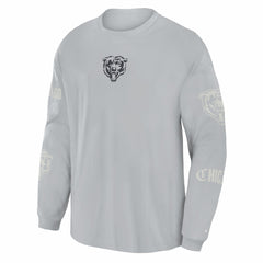 Chicago Bears Oversized Type Play Long Sleeve T-Shirt Gray