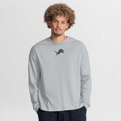 Detroit Lions Oversized Type Play Long Sleeve T-Shirt Gray