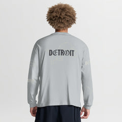 Detroit Lions Oversized Type Play Long Sleeve T-Shirt Gray