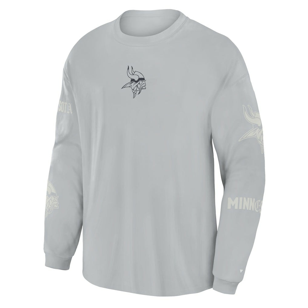 Minnesota Vikings Oversized Type Play Long Sleeve T-Shirt Gray