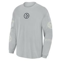 Pittsburgh Steelers Oversized Type Play Long Sleeve T-Shirt Gray