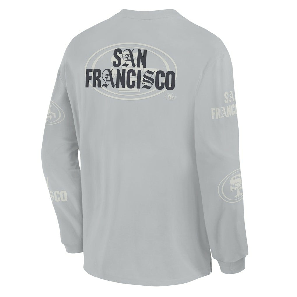 San Francisco 49ers Oversized Type Play Long Sleeve T-Shirt Gray