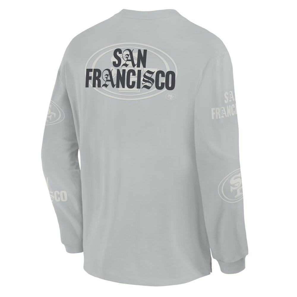 San Francisco 49ers Oversized Type Play Long Sleeve T-Shirt Gray