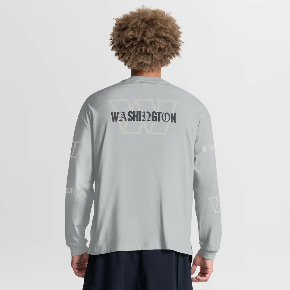 Washington Commanders Oversized Type Play Long Sleeve T-Shirt Gray