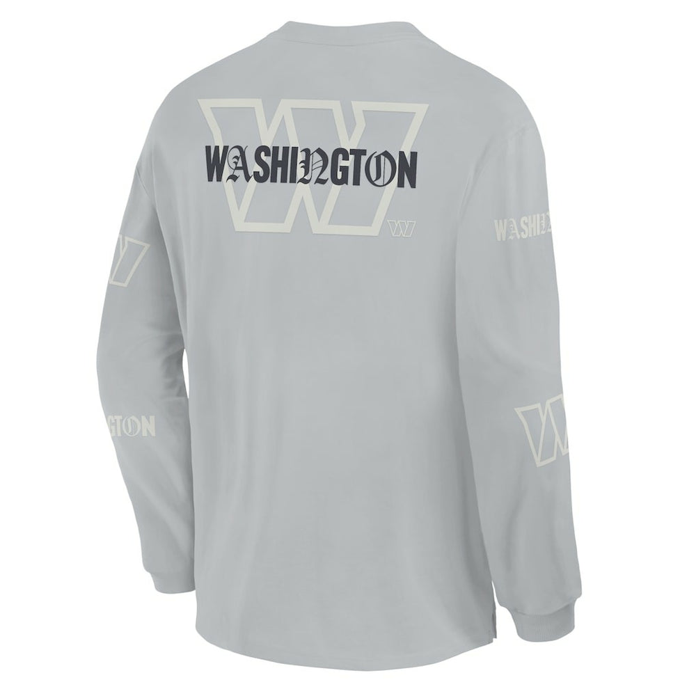 Washington Commanders Oversized Type Play Long Sleeve T-Shirt Gray