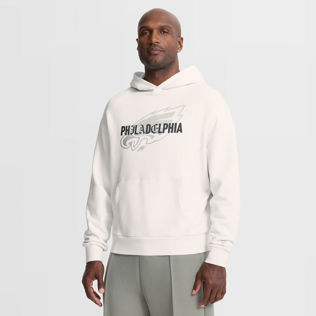 Philadelphia Eagles Oversized Type Play Location Hoodie Cream