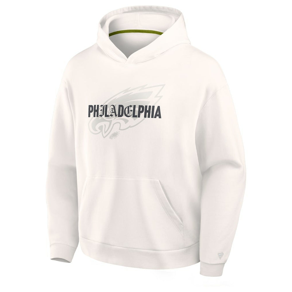 Philadelphia Eagles Oversized Type Play Location Hoodie Cream