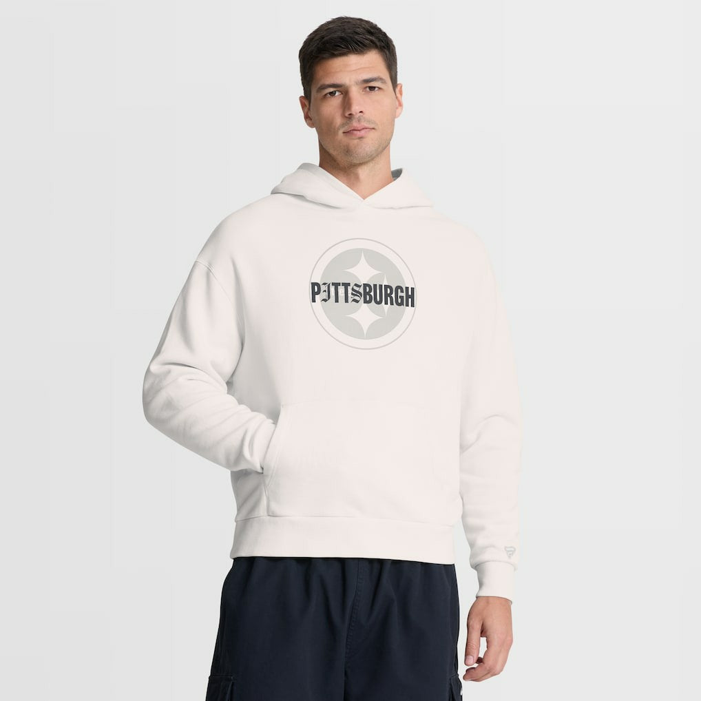 Pittsburgh Steelers Oversized Type Play Location Hoodie Cream