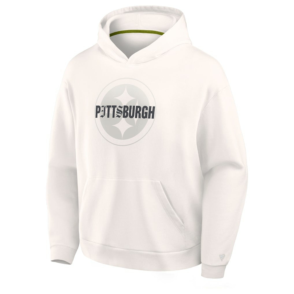 Pittsburgh Steelers Oversized Type Play Location Hoodie Cream