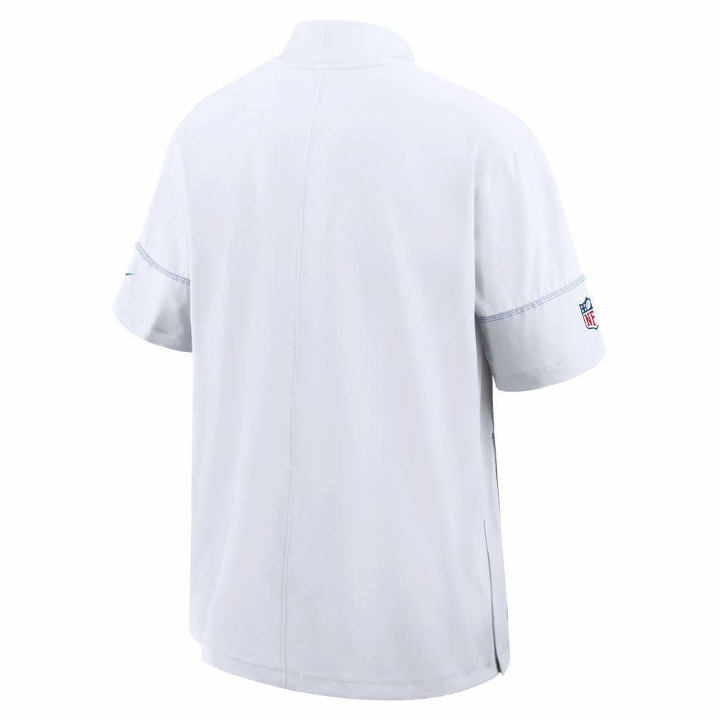 Los Angeles Chargers Sideline Short Sleeve Quarter-Zip Coach Jacket White