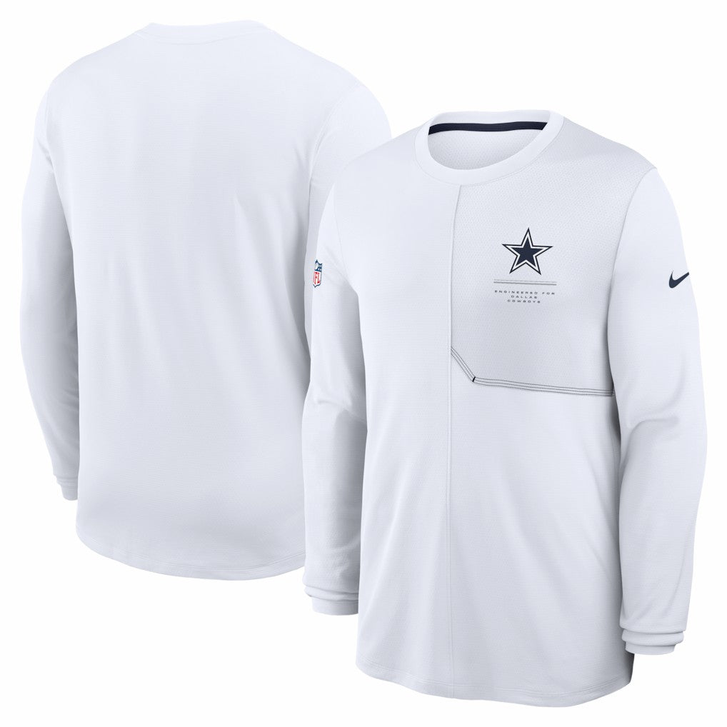 Dallas Cowboys Sideline Coach UV Dri-FIT Long Sleeve Shirt White