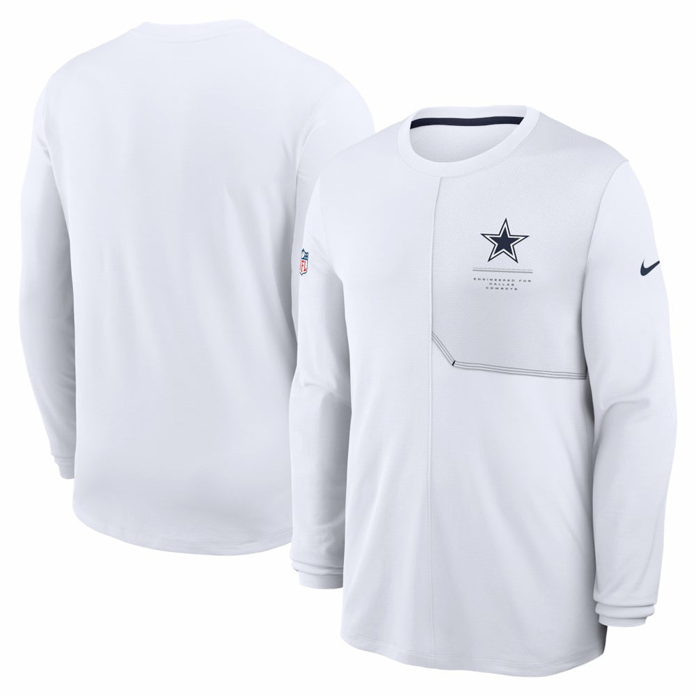 Dallas Cowboys Sideline Coach UV Dri-FIT Long Sleeve Shirt White