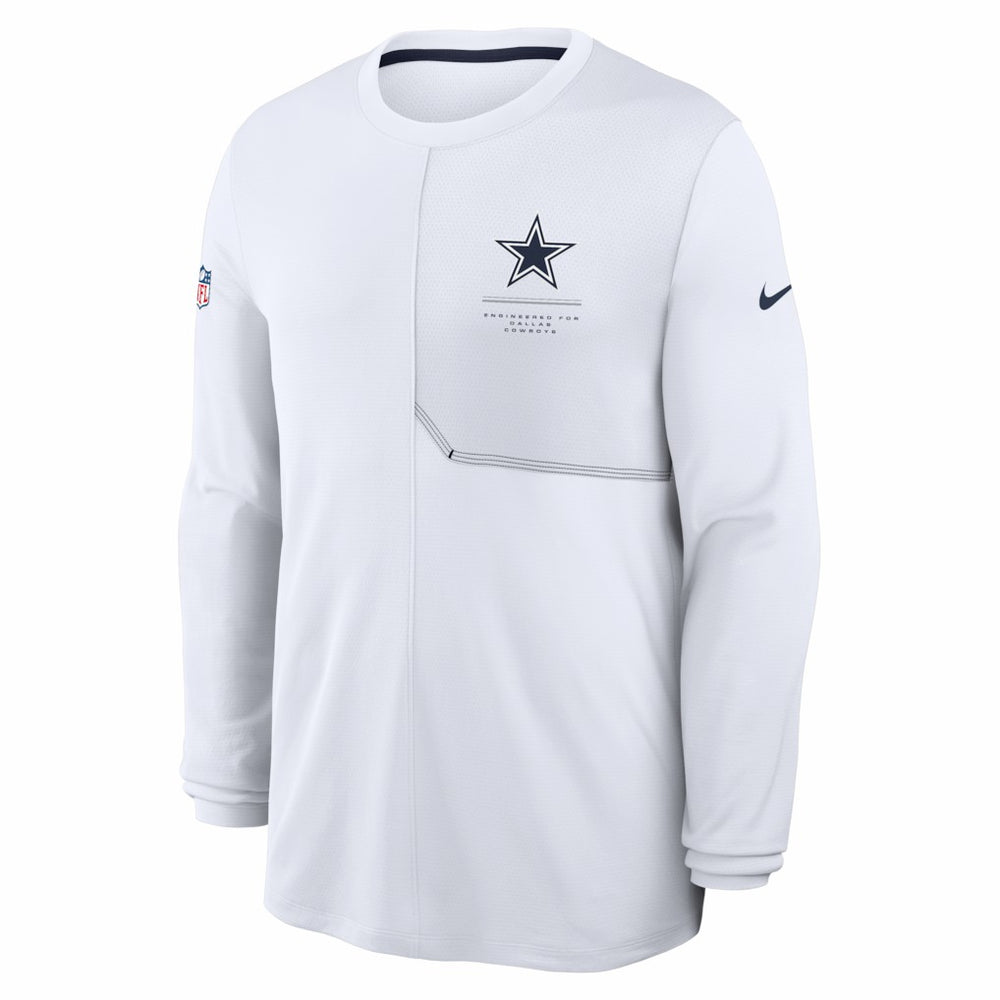 Dallas Cowboys Sideline Coach UV Dri-FIT Long Sleeve Shirt White