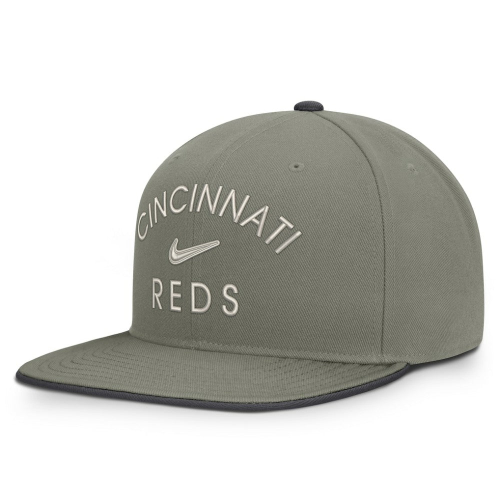 Cincinnati Reds Nike Pro Dri-FIT Snapback Hat - Olive Hats
