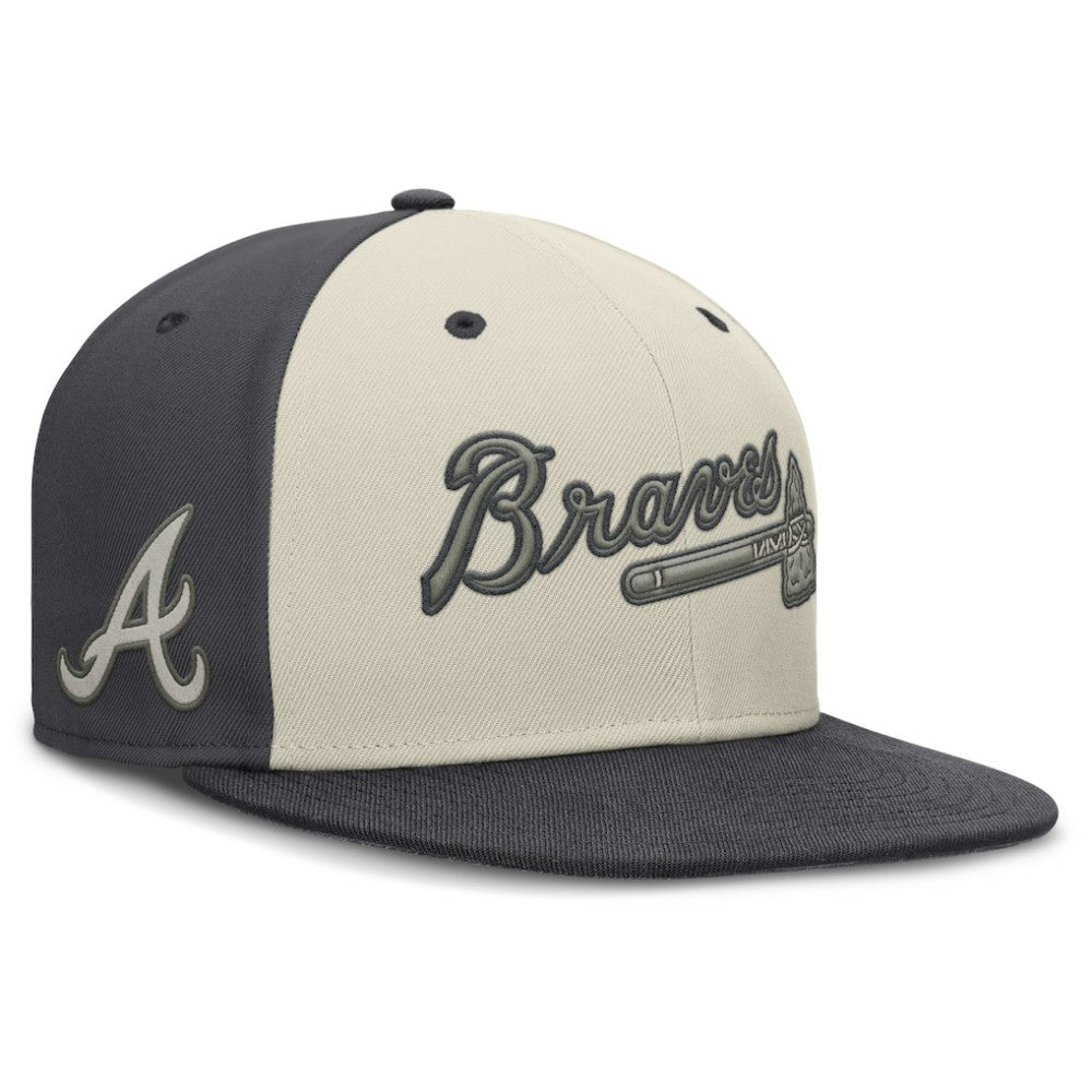 Atlanta Braves Nike Dri-FIT True Fitted Hat - Cream Hats