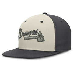 Atlanta Braves Nike Dri-FIT True Fitted Hat - Cream Hats