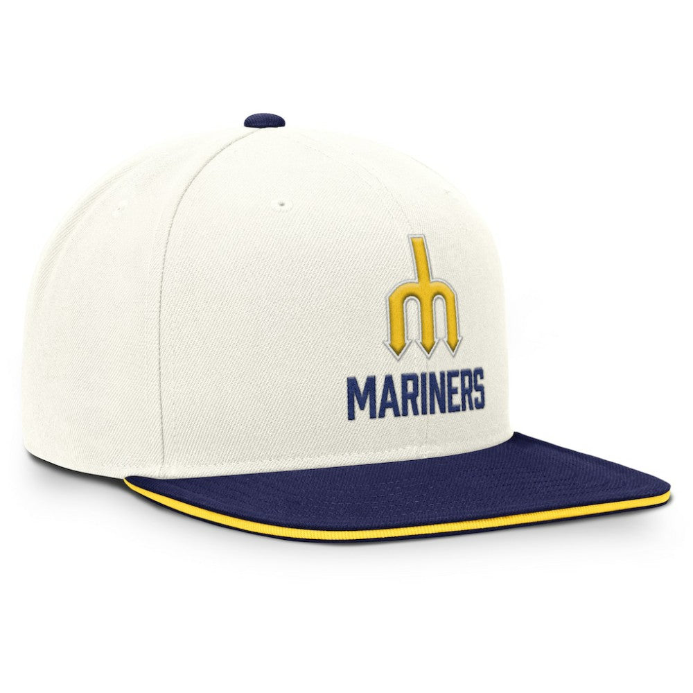 Seattle Mariners Nike Cooperstown Pro Dri-FIT Snapback Hat - Cream/Navy Hats