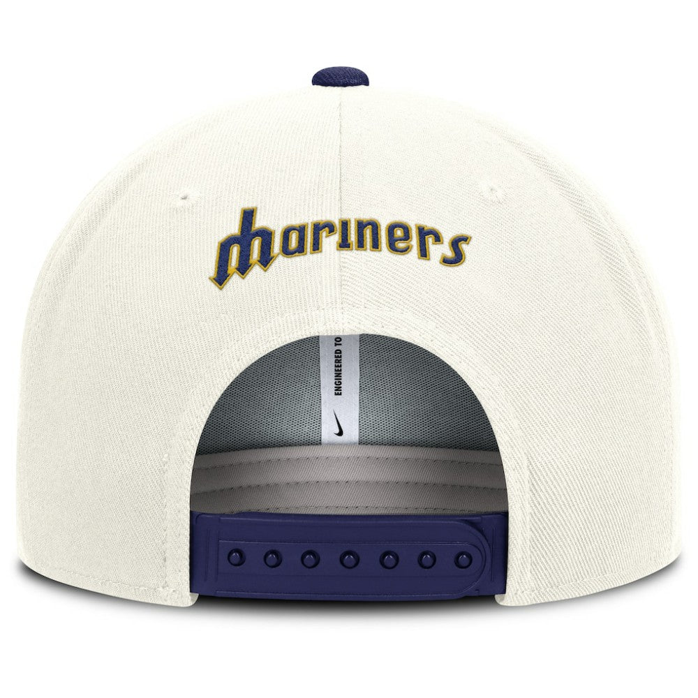 Seattle Mariners Nike Cooperstown Pro Dri-FIT Snapback Hat - Cream/Navy Hats