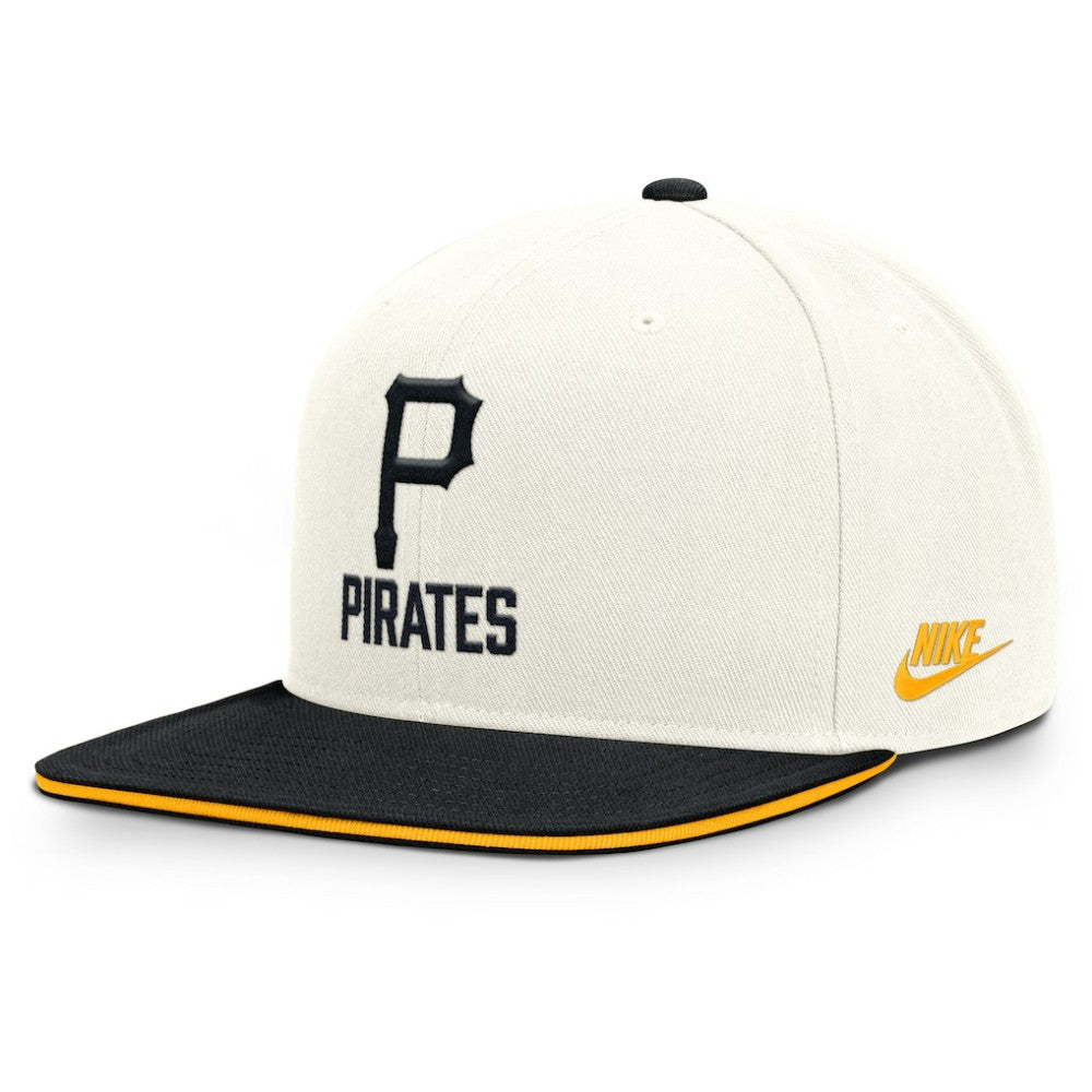 Pittsburgh Pirates Nike Cooperstown Pro Dri-FIT Snapback Hat - Cream/Black Hats
