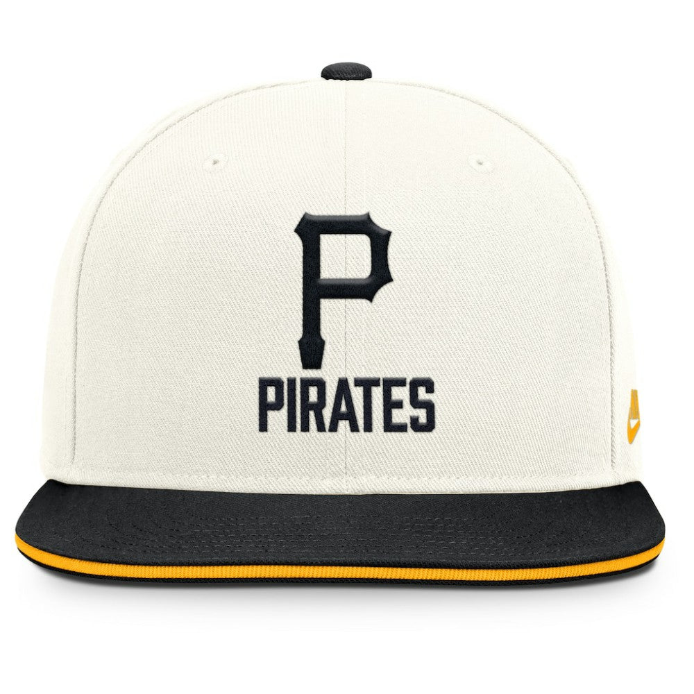 Pittsburgh Pirates Nike Cooperstown Pro Dri-FIT Snapback Hat - Cream/Black Hats
