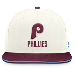Philadelphia Phillies Nike Cooperstown Pro Dri-FIT Snapback Hat - Cream/Burgundy Hats