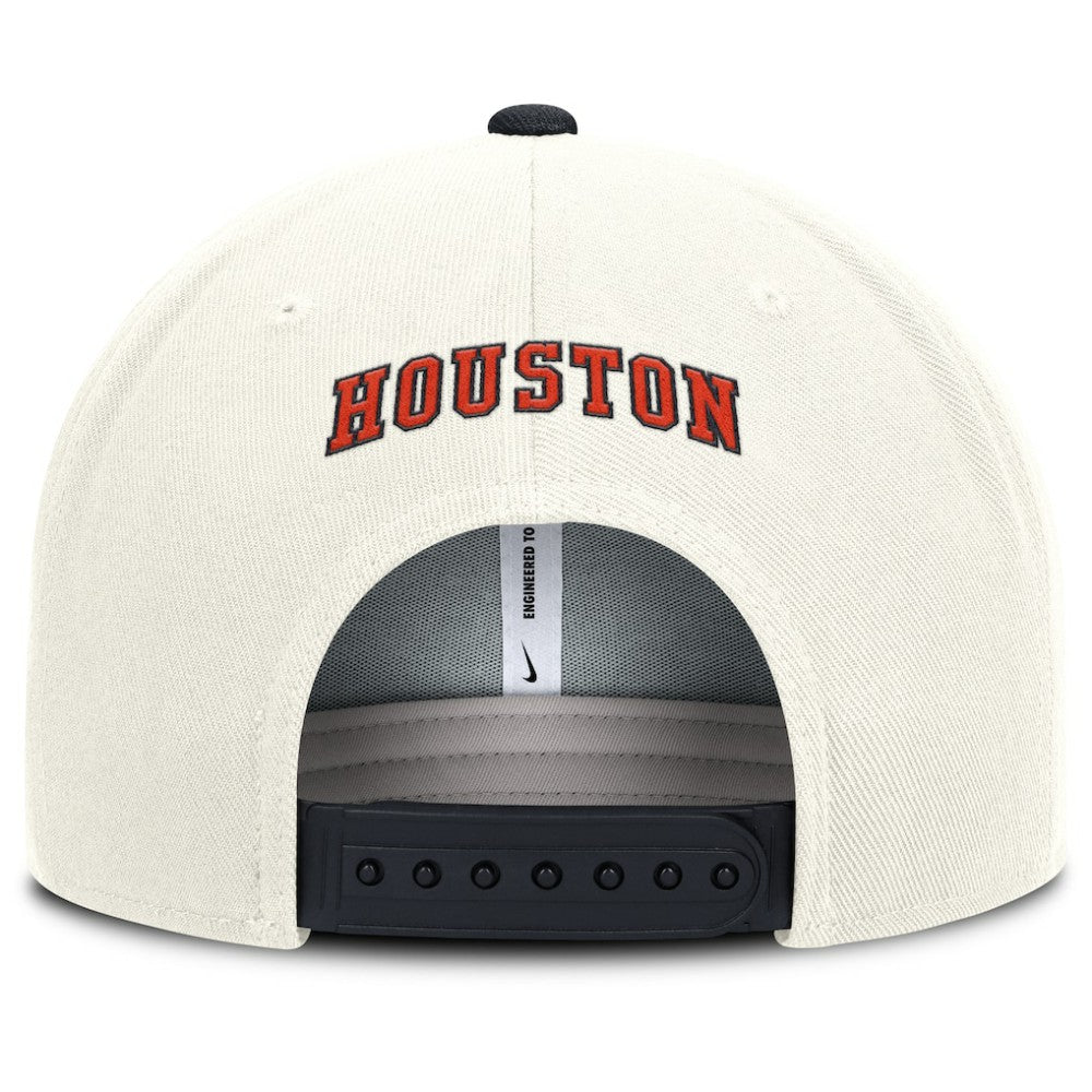Houston Astros Nike Cooperstown Pro Dri-FIT Snapback Hat - Cream/Navy Hats