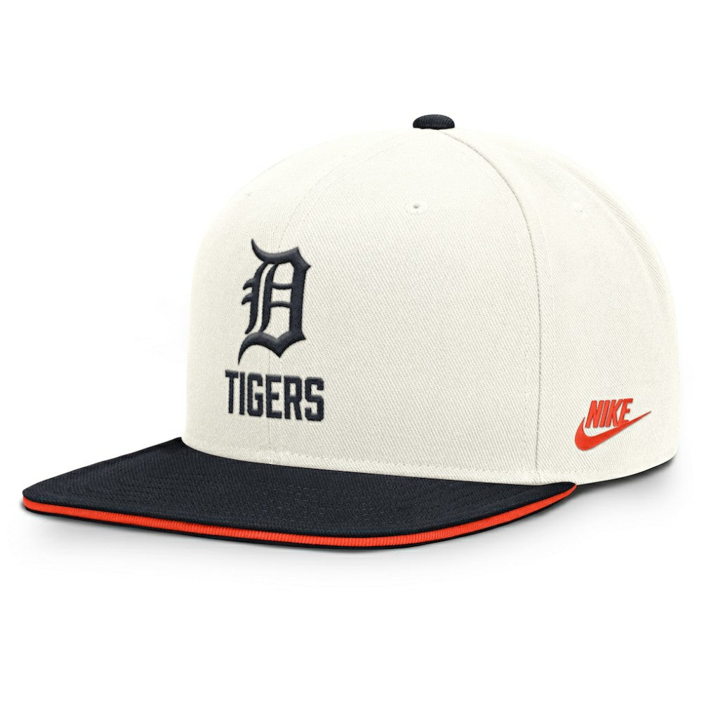 Detroit Tigers Nike Cooperstown Pro Dri-FIT Snapback Hat - Cream/Navy Hats