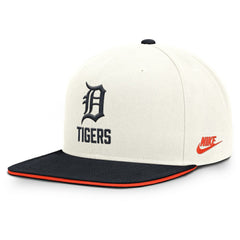 Detroit Tigers Nike Cooperstown Pro Dri-FIT Snapback Hat - Cream/Navy Hats