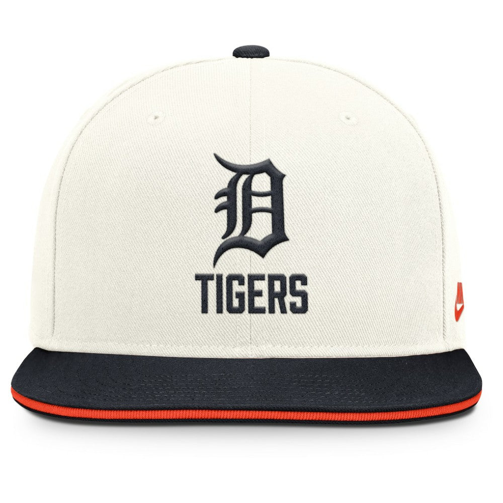 Detroit Tigers Nike Cooperstown Pro Dri-FIT Snapback Hat - Cream/Navy Hats