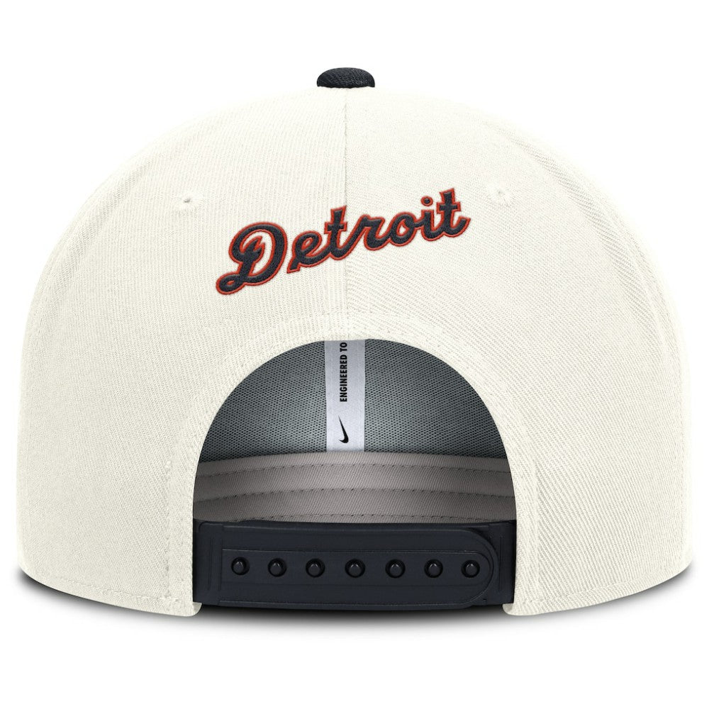 Detroit Tigers Nike Cooperstown Pro Dri-FIT Snapback Hat - Cream/Navy Hats