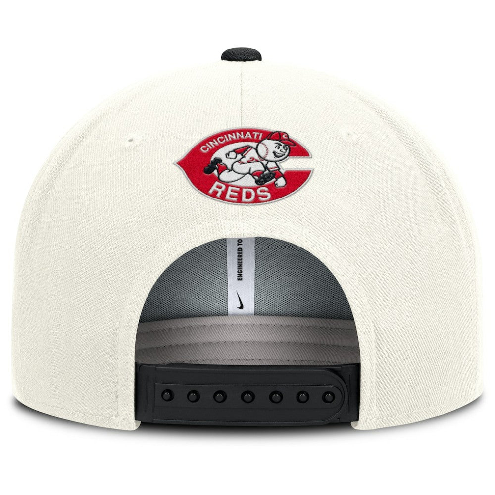 Cincinnati Reds Nike Cooperstown Pro Dri-FIT Snapback Hat - Cream/Black Hats