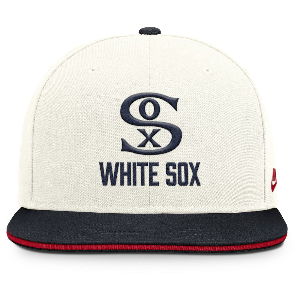 Chicago White Sox Nike Cooperstown Pro Dri-FIT Snapback Hat - Cream/Navy Hats