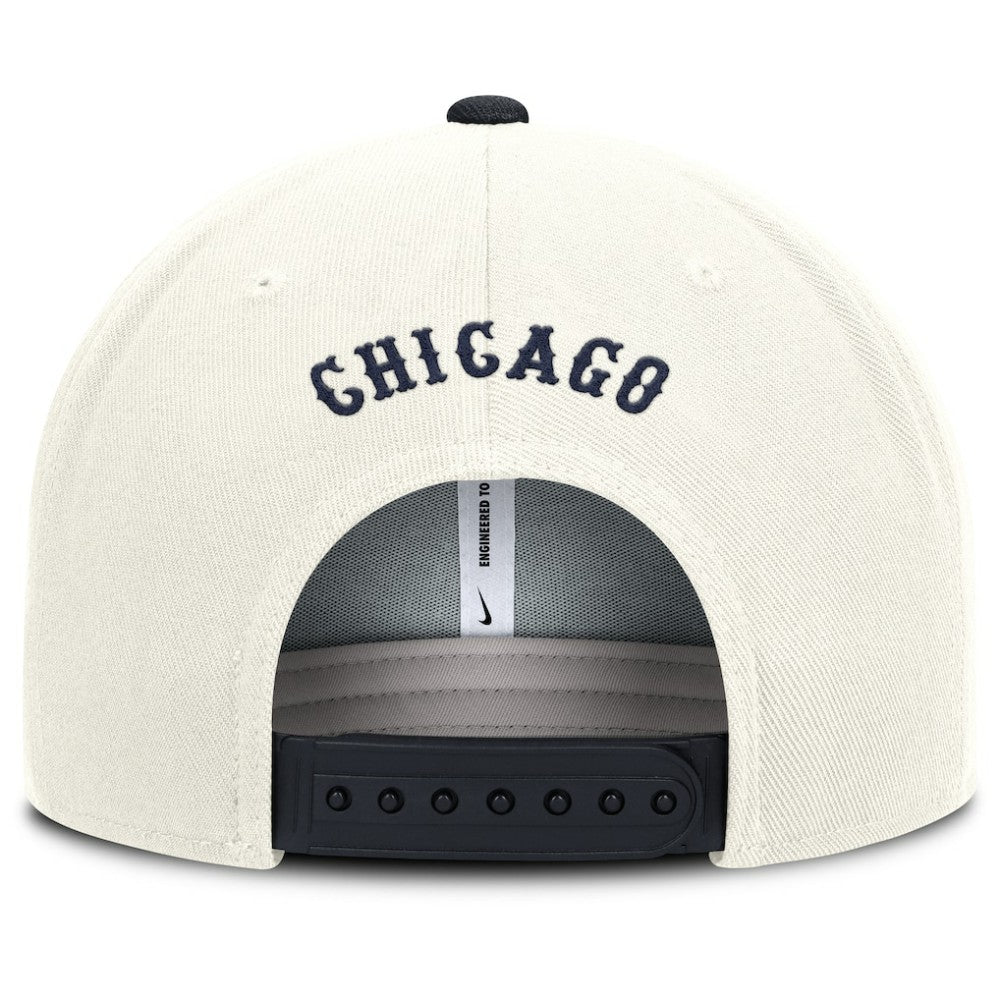 Chicago White Sox Nike Cooperstown Pro Dri-FIT Snapback Hat - Cream/Navy Hats