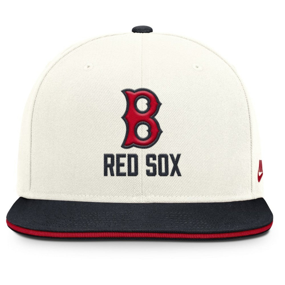 Boston Red Sox Nike Cooperstown Pro Dri-FIT Snapback Hat - Cream/Navy Hats