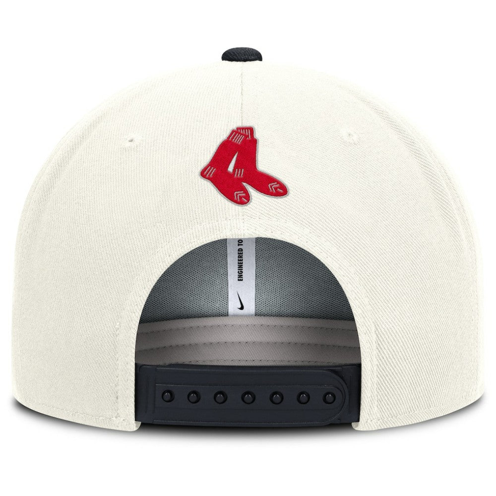 Boston Red Sox Nike Cooperstown Pro Dri-FIT Snapback Hat - Cream/Navy Hats