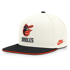 Baltimore Orioles Nike Cooperstown Pro Dri-FIT Snapback Hat - Cream/Black Hats