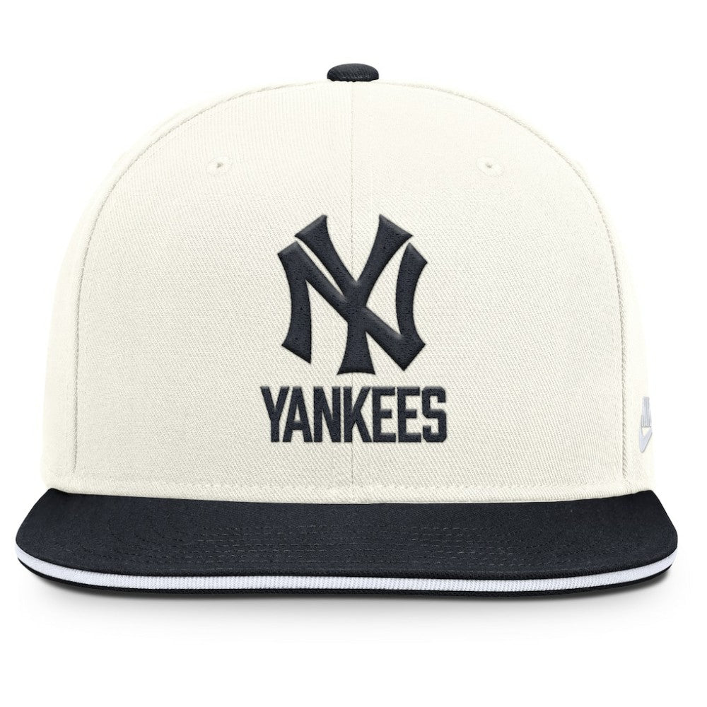 New York Yankees Nike Cooperstown Pro Dri-FIT Snapback Hat - Cream/Navy Hats
