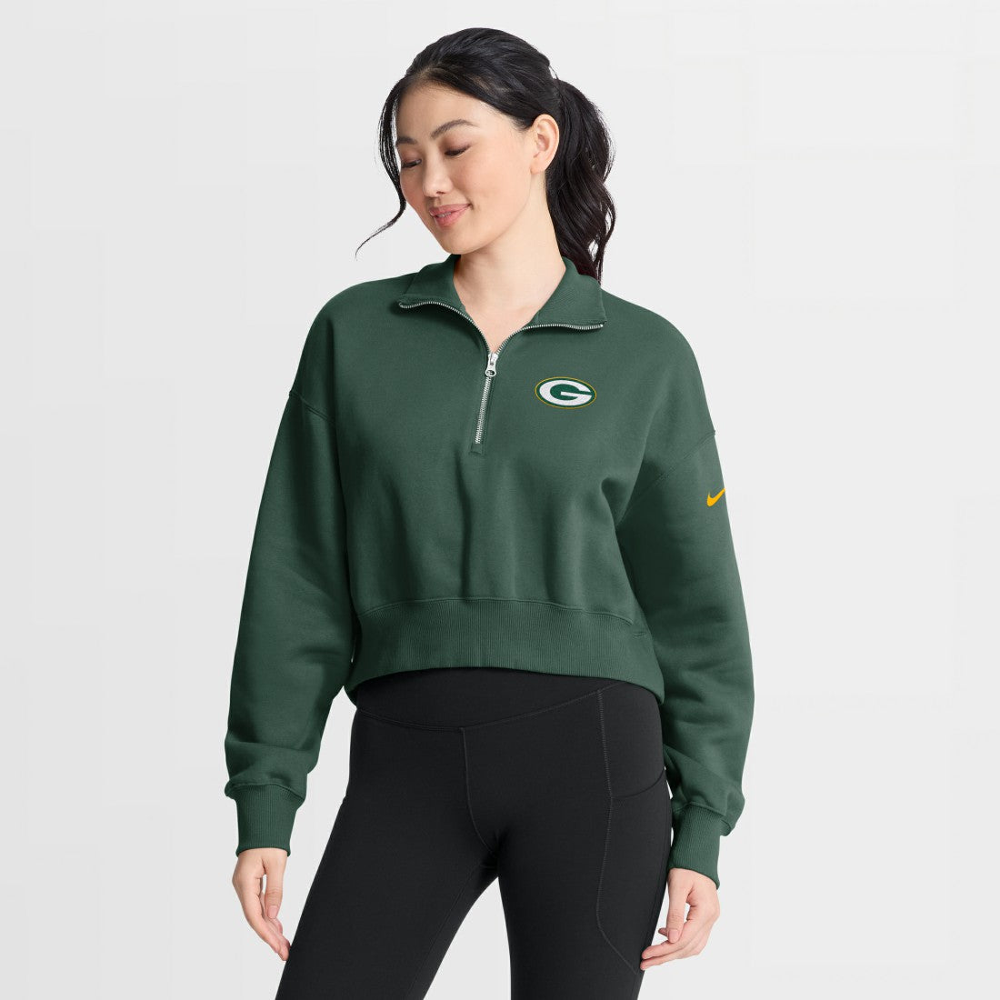 Green Bay Packers Women's Phoenix Fleece Quarter-Zip Sweatshirt Green