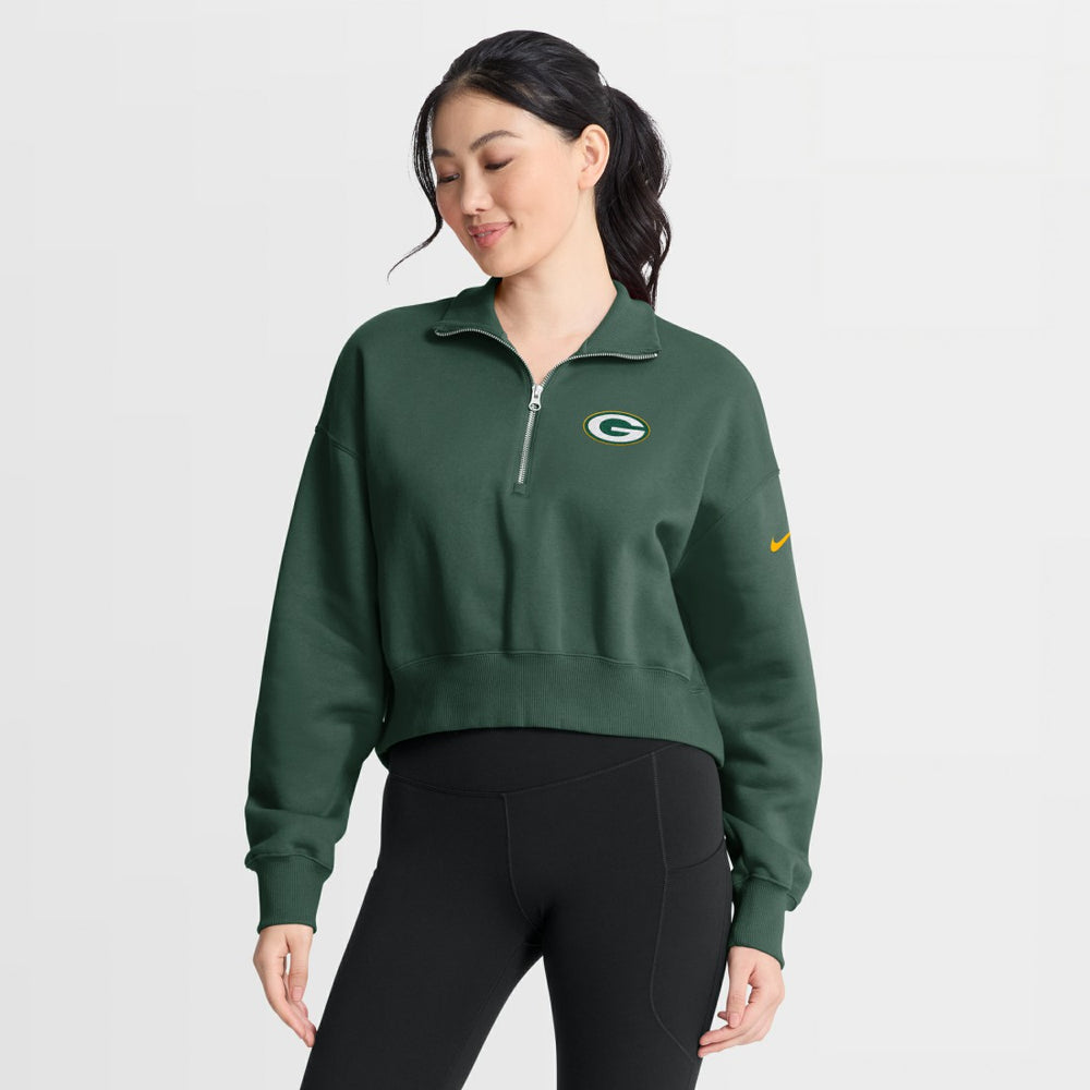 Green Bay Packers Women's Phoenix Fleece Quarter-Zip Sweatshirt Green