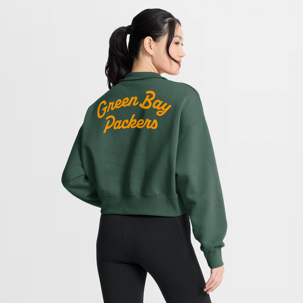 Green Bay Packers Women's Phoenix Fleece Quarter-Zip Sweatshirt Green